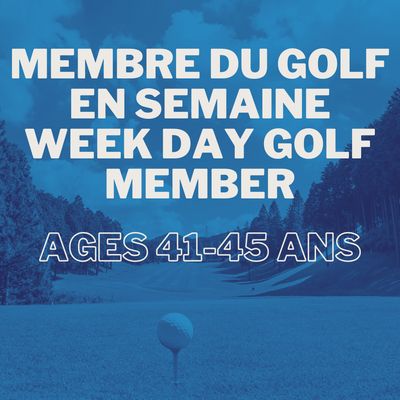 Golf Member - Weekday (41-45 Years Old)