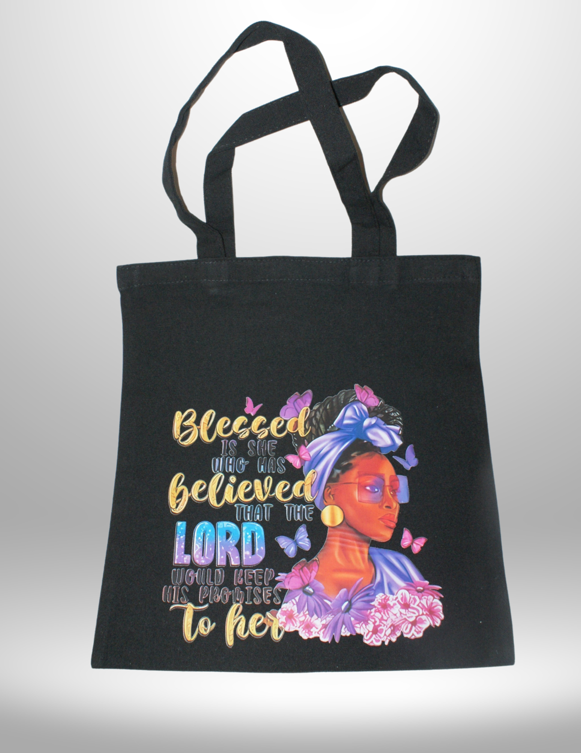 "Blessed, Believe" Black Tote Bag