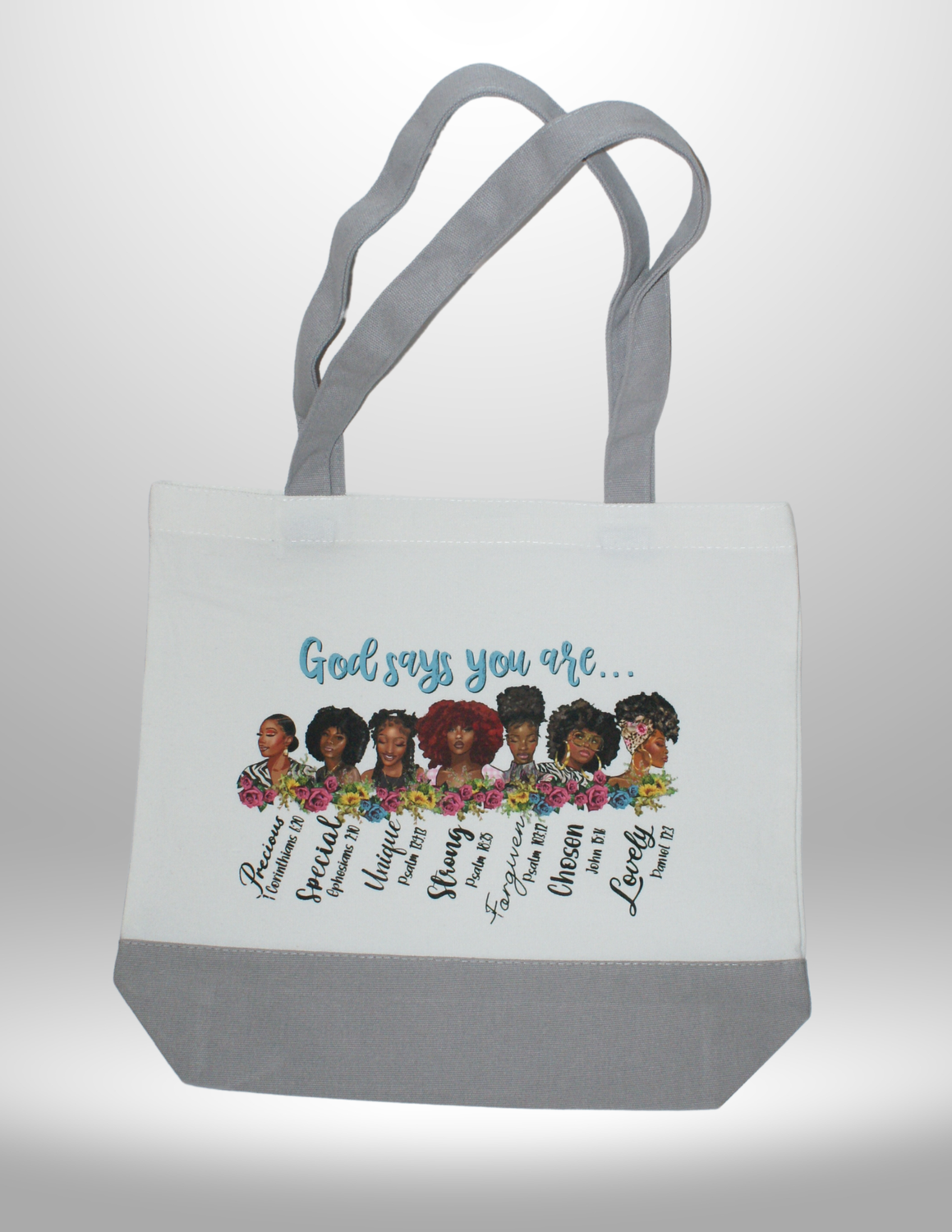 "God Says" Grey Two-Toned Tote