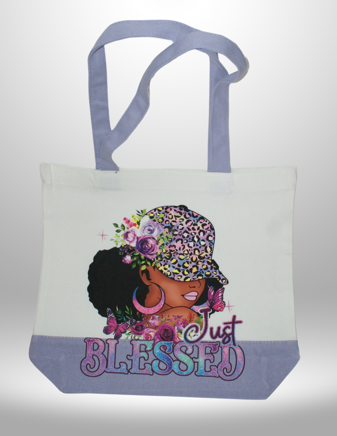 "Blessed" Grey Two-Toned Tote