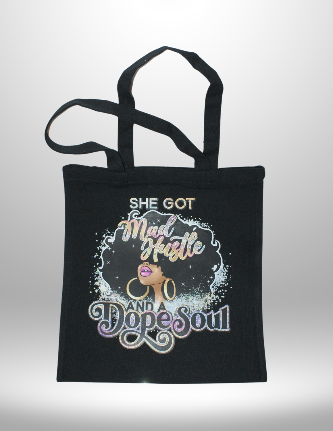 "Mad Hussle" Black Tote Bag