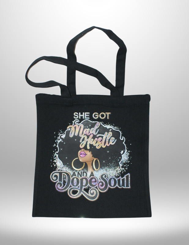 "Mad Hussle" Black Tote Bag