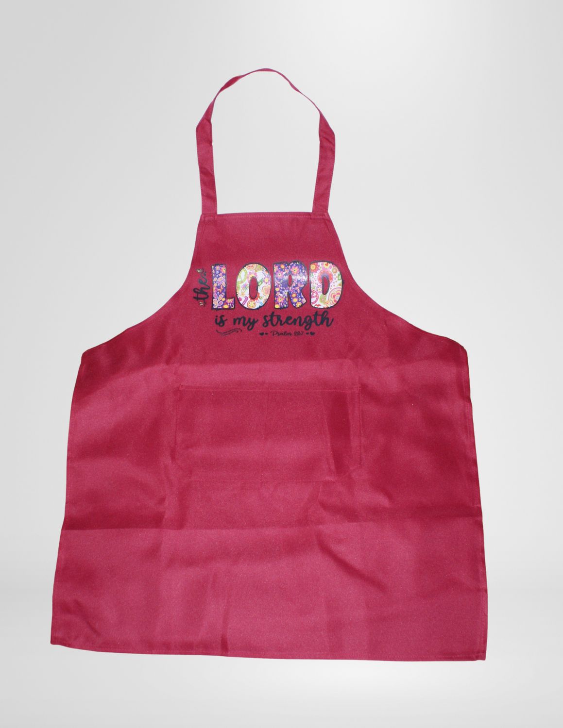Apron-Red-The Lord is My Strength