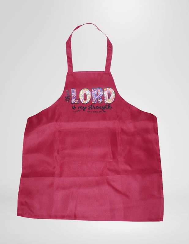 Apron-Red-The Lord is My Strength