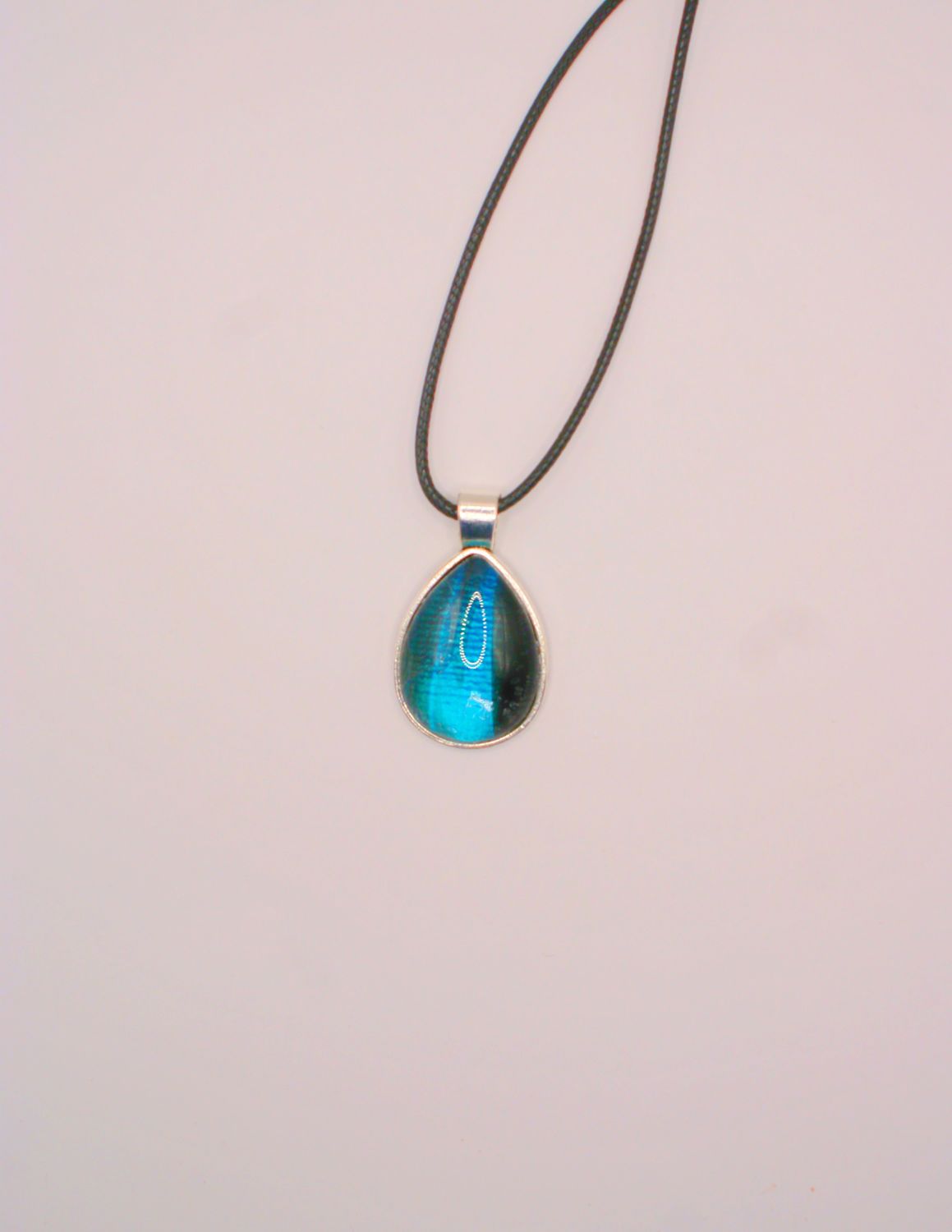 Black and Blue Teardrop Pendant