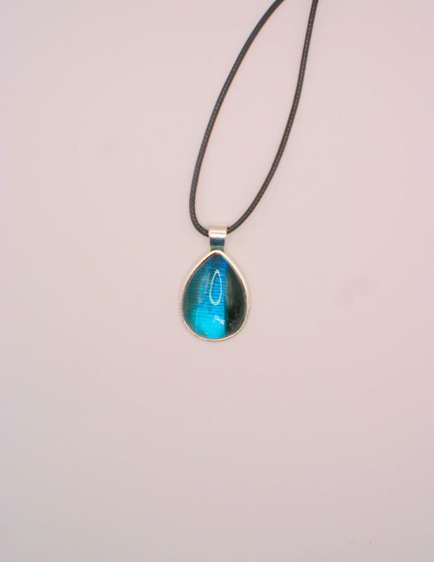 Black and Blue Teardrop Pendant