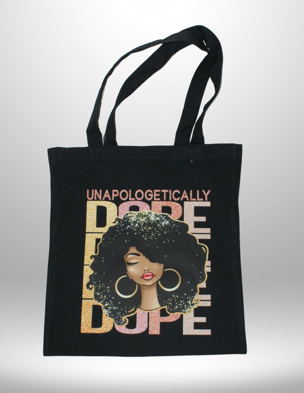 Canvas Tote Bag-Black Unapologetically Dope