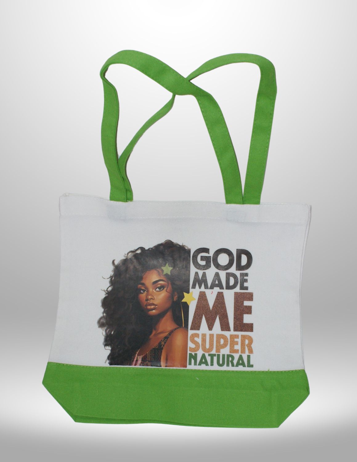 Canvas Tote Bag-Green God Made Me