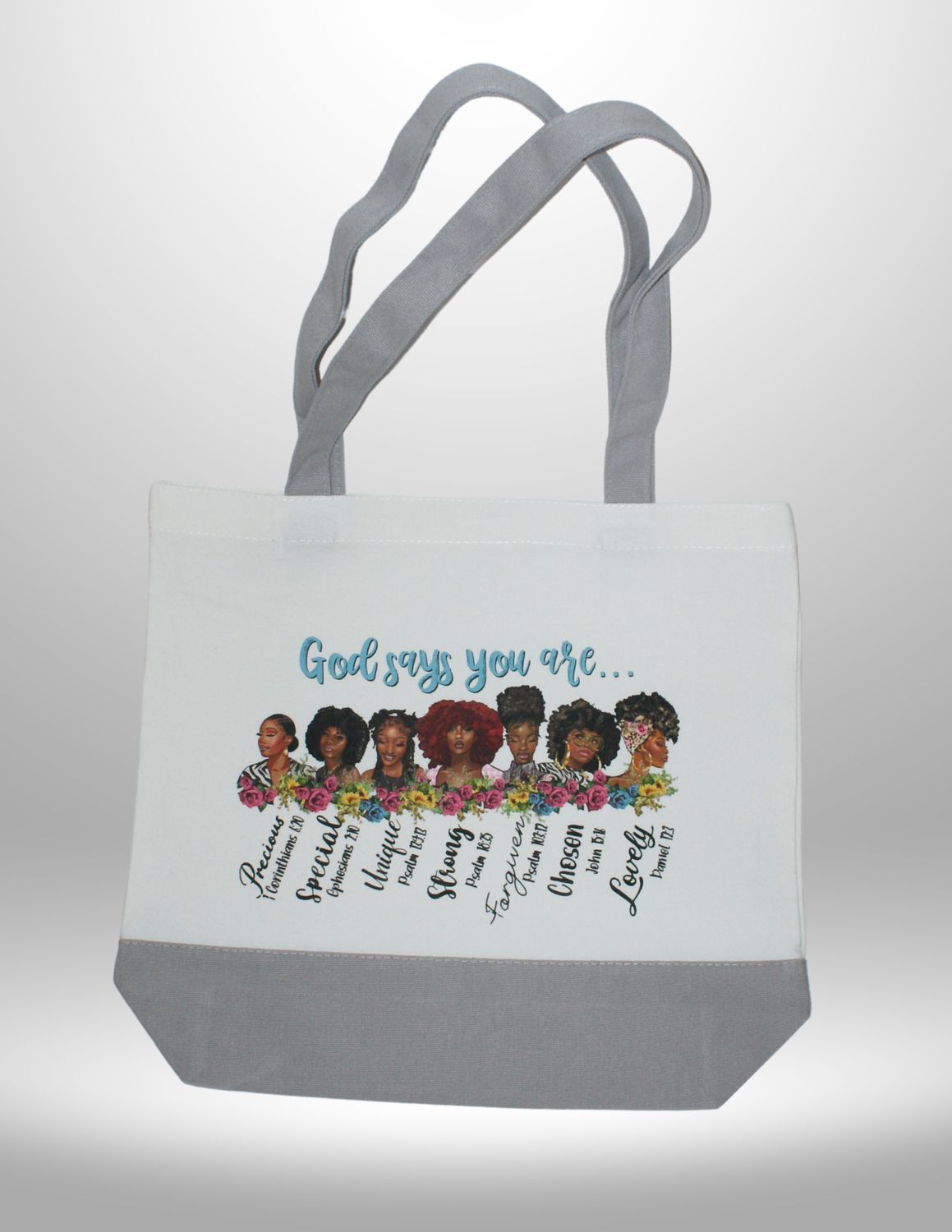 Canvas Tote Bag Grey-God Says