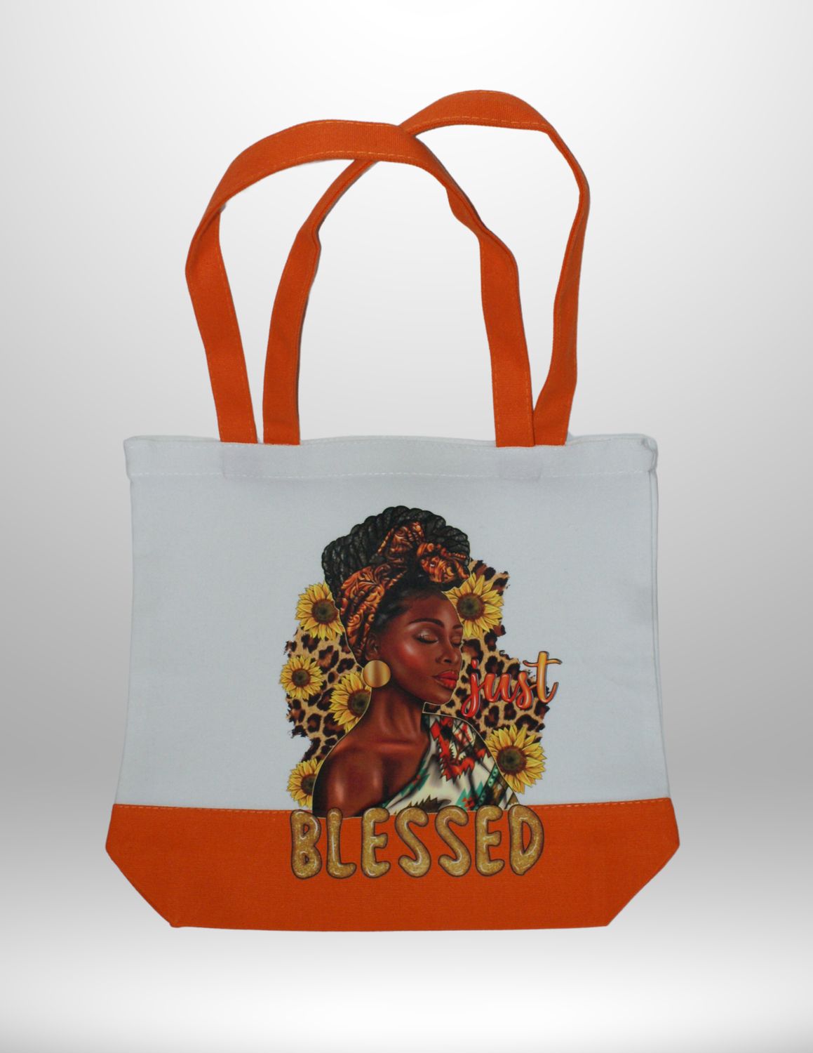 Canvas Tote Bag-Orange Blessed