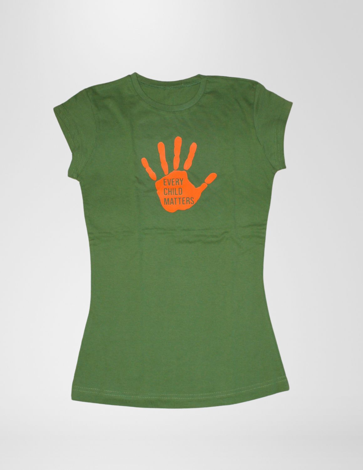 Girls T-Shirt-Every Child Matters-Orange on Green