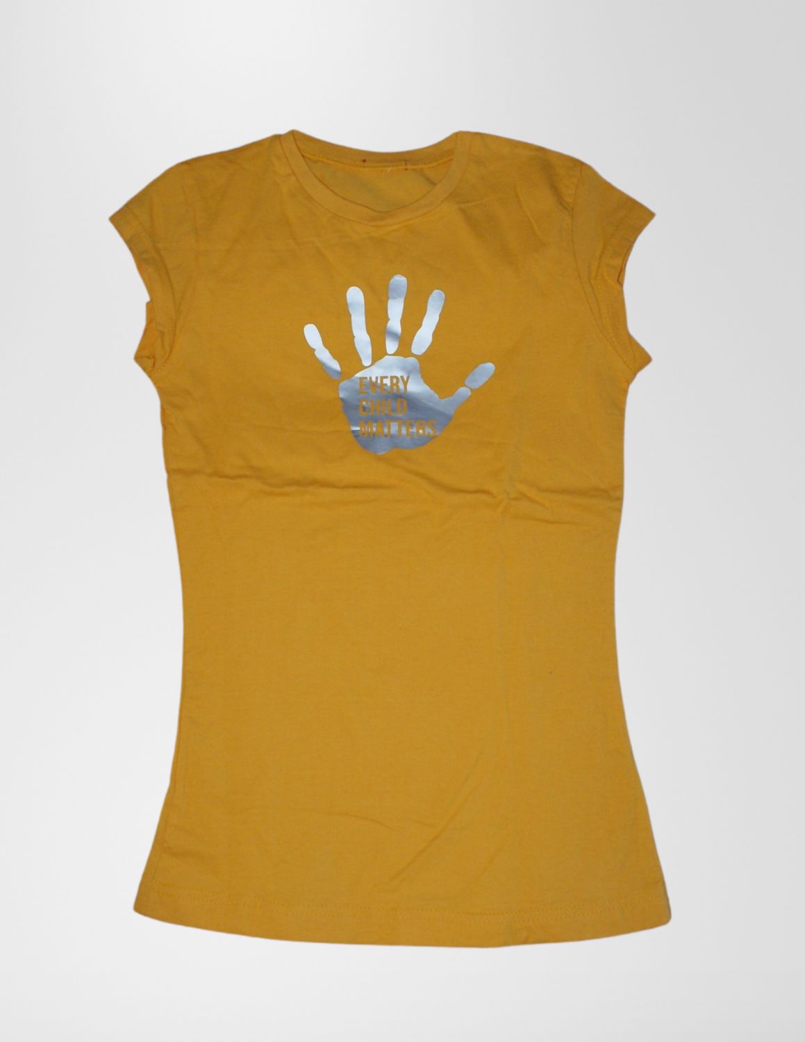 Girls T-Shirt-Every Child Matters-Silver on Yellow