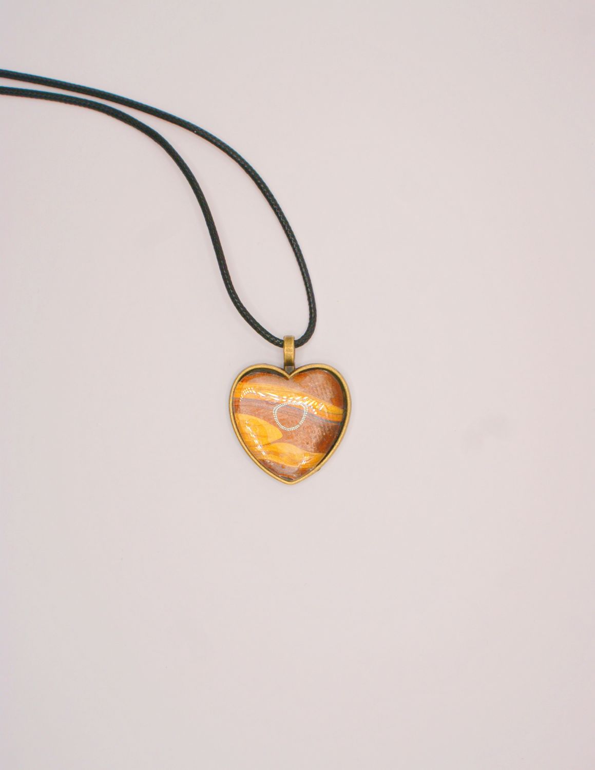 Gold and Brown Heart Pendant