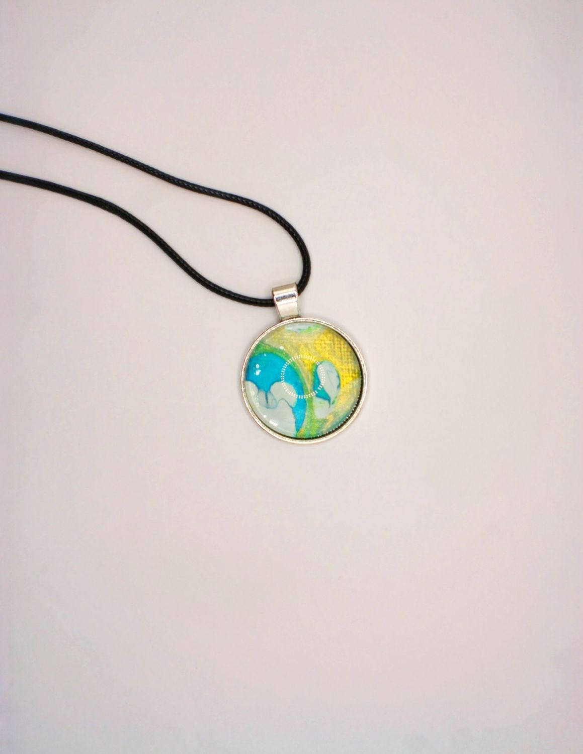 Yellow and Blue Circle Pendant