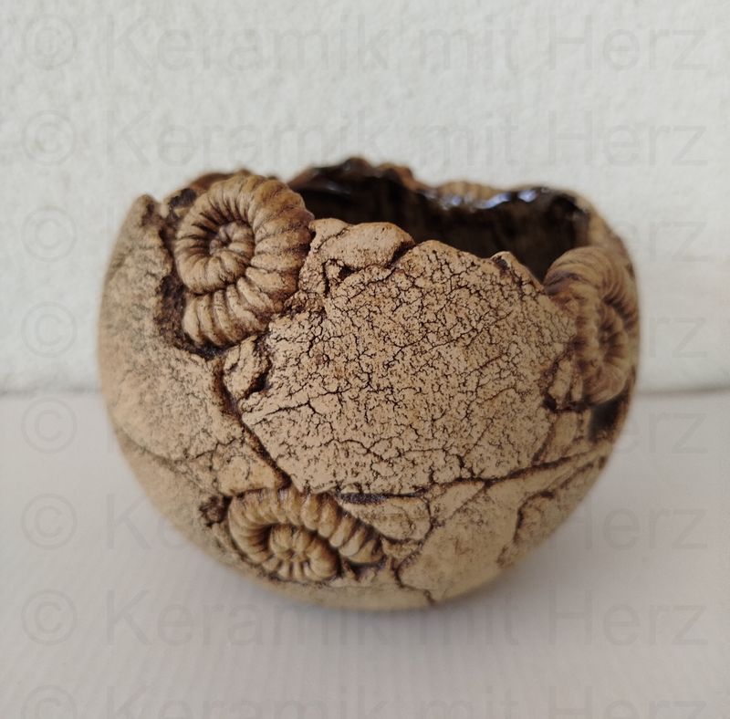Fossiler Pflanzentopf &quot;Übertopf&quot; 15cm