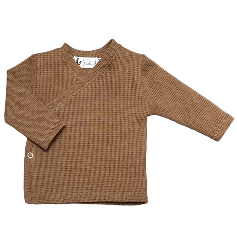 Feathers Overslagshirtje waffle brown