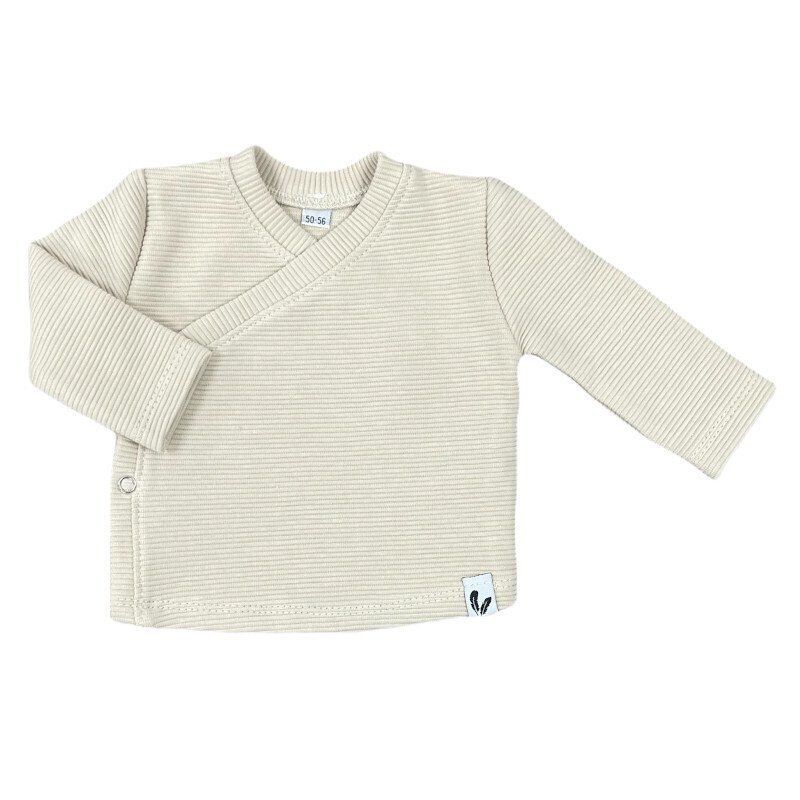 Feathers Overslagshirtje rib beige