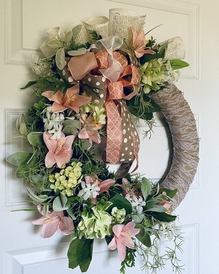 Pink Day Lillie Wreath