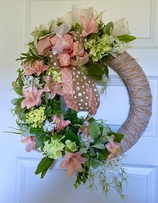 Pink Day Lillie Wreath