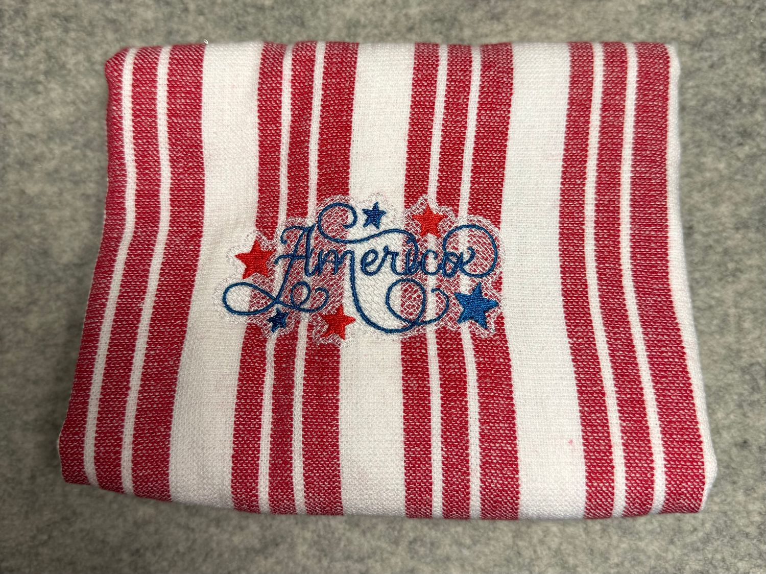Red Striped American, Patriotic Themed Dish Towels