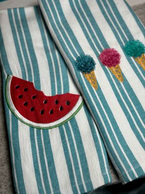 Watermelon and Ice cream cone Kitchen Towel