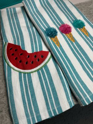 Watermelon and Ice cream cone Kitchen Towel