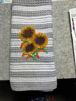 Triple fluffy Sunflowers towel