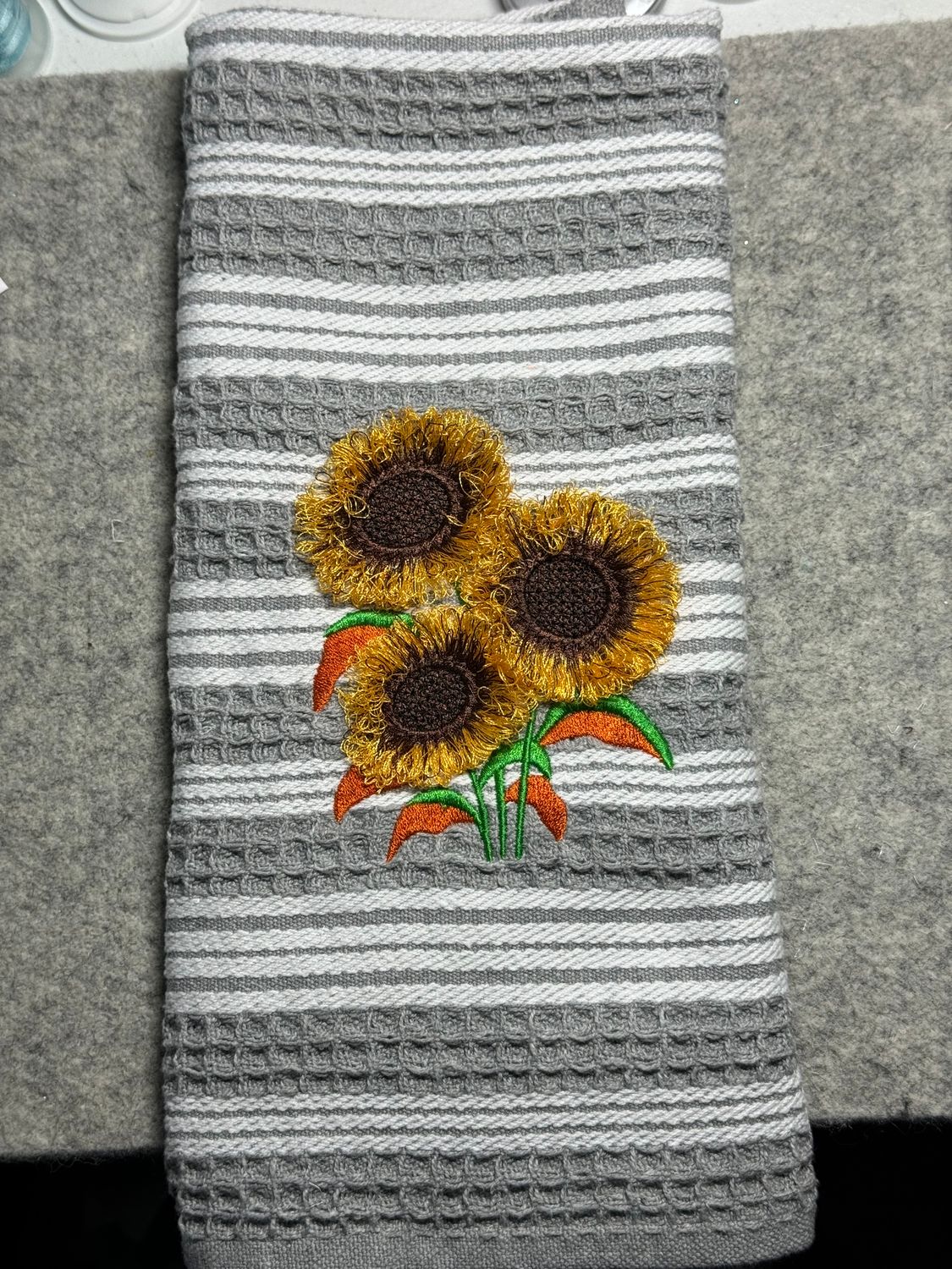 Triple fluffy Sunflowers towel