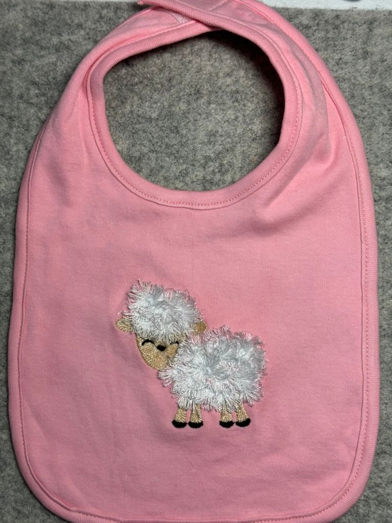 Baby Bib with a fluffy sheep