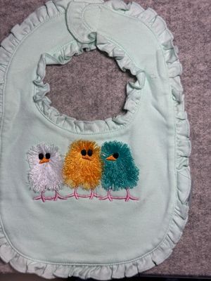 Fluffy chicks baby bib