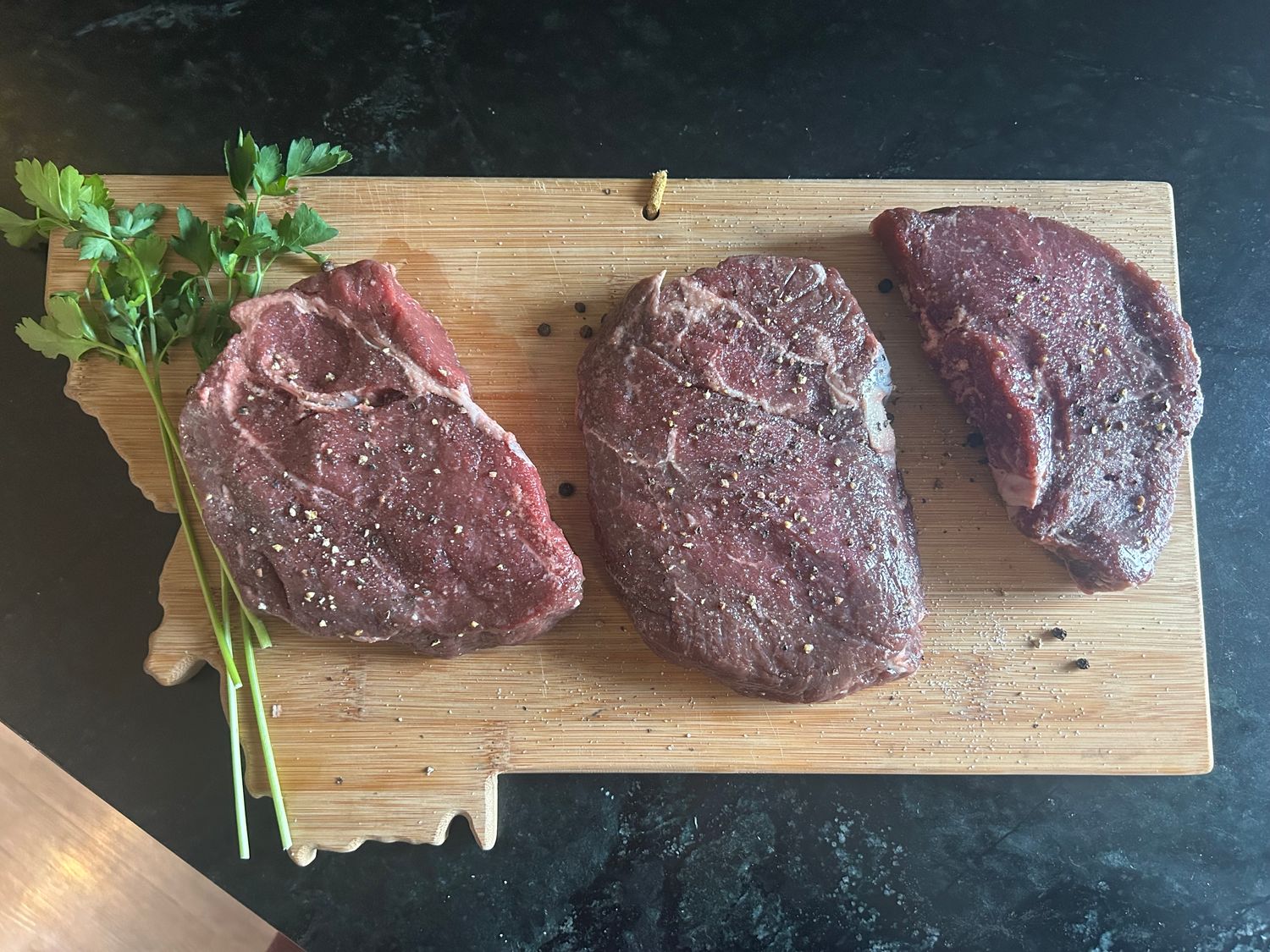 Grass Fed, Grass Finished, Pastured/ Free Range, chemical free Beef Sirloin Steaks.  