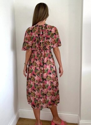 Brand New Monsoon Floral Fluted Half Sleeve Dress