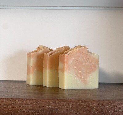 3 Soap Bars Yellow with Orange Swirl