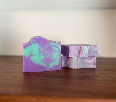 Purple Soap with Turquoise Swirl