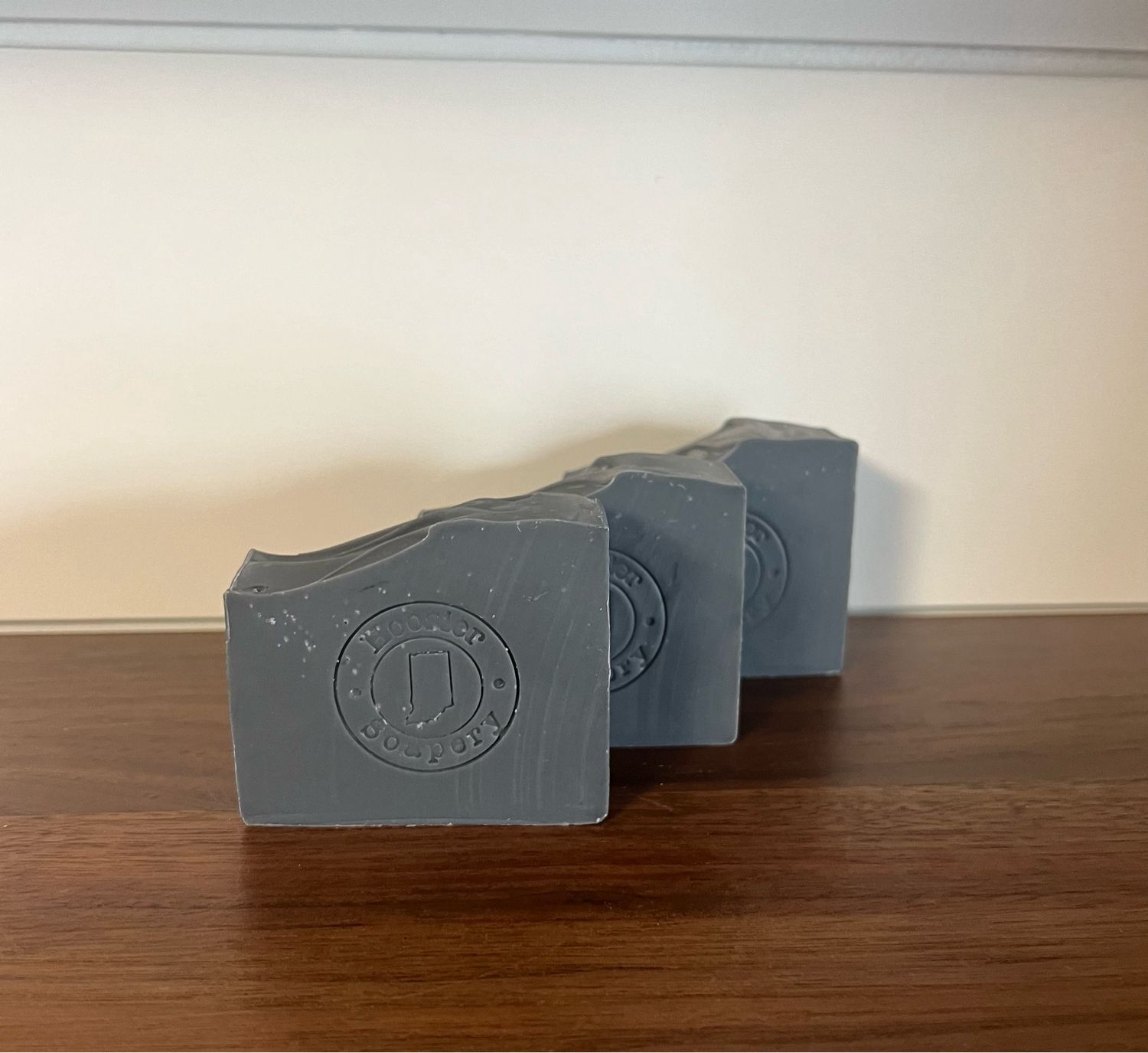 Three Dark Grey Soap Bars