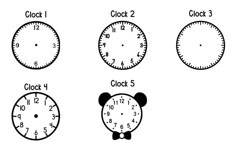 Wooden block Clock Stamps 