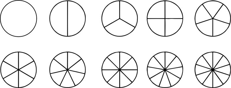 Wooden block fraction stamps