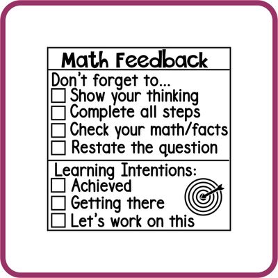 Checklist Stamp - Math Feedback