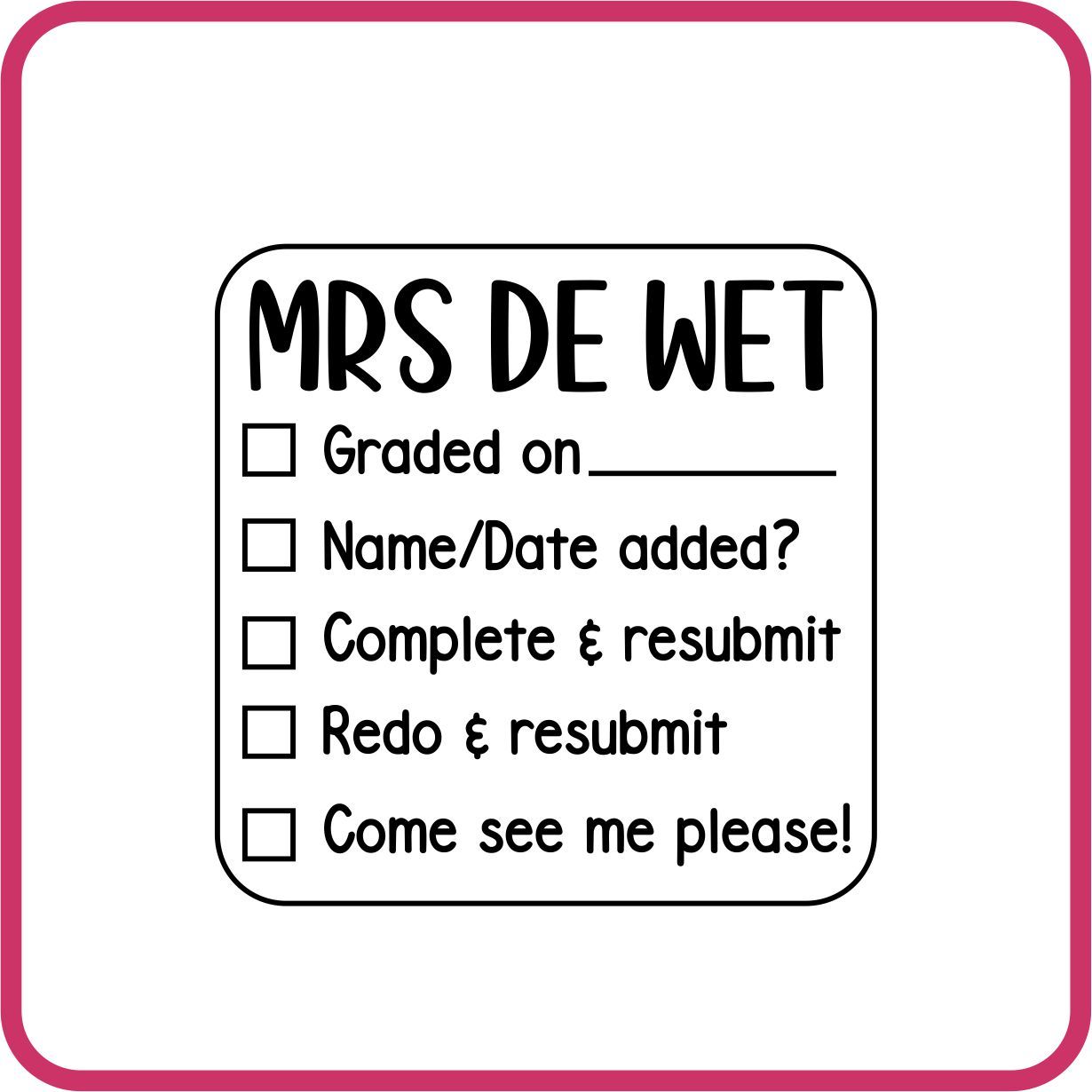 Checklist Stamp - Graded On