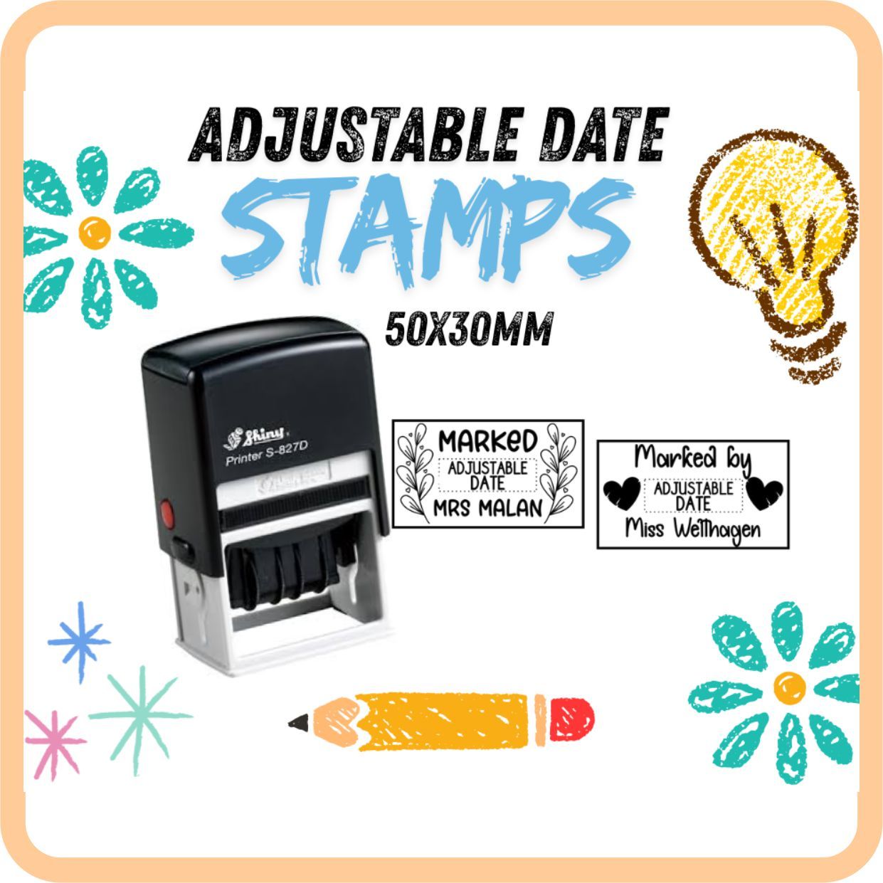 50x30mm Date Stamps