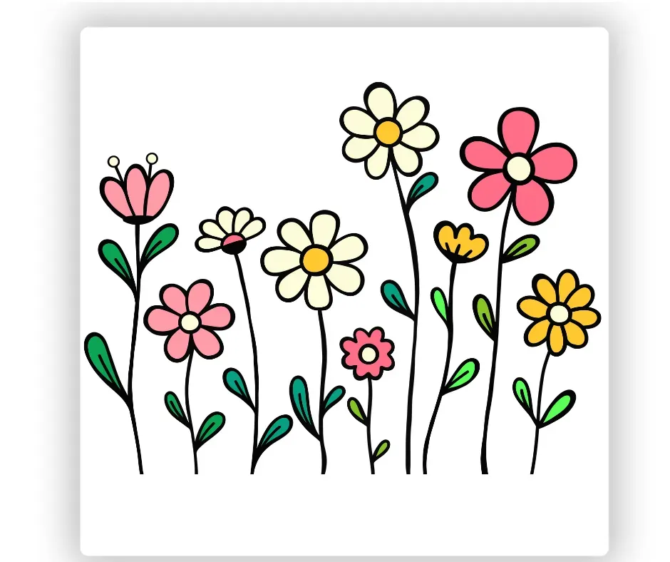 Doodle flower coasters - Jozi Stamps