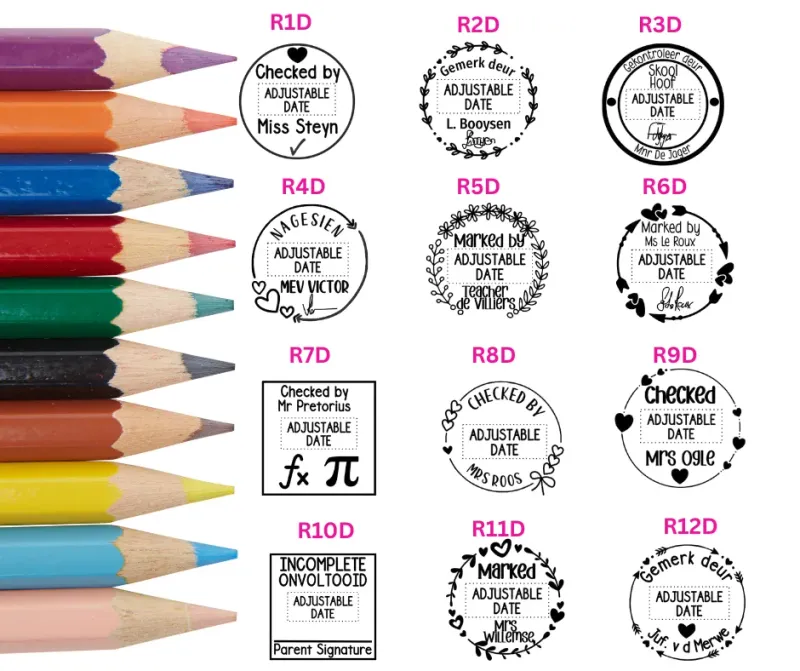 42X42mm Teacher Dater Stamps - Jozi Stamps