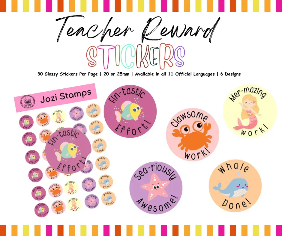 30 x Under the Sea  Teacher Reward Stickers