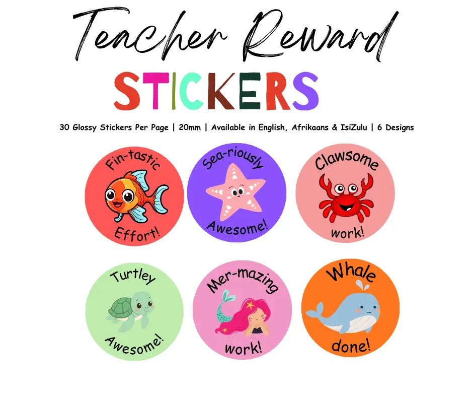 Teacher Reward Stickers Under the sea theme