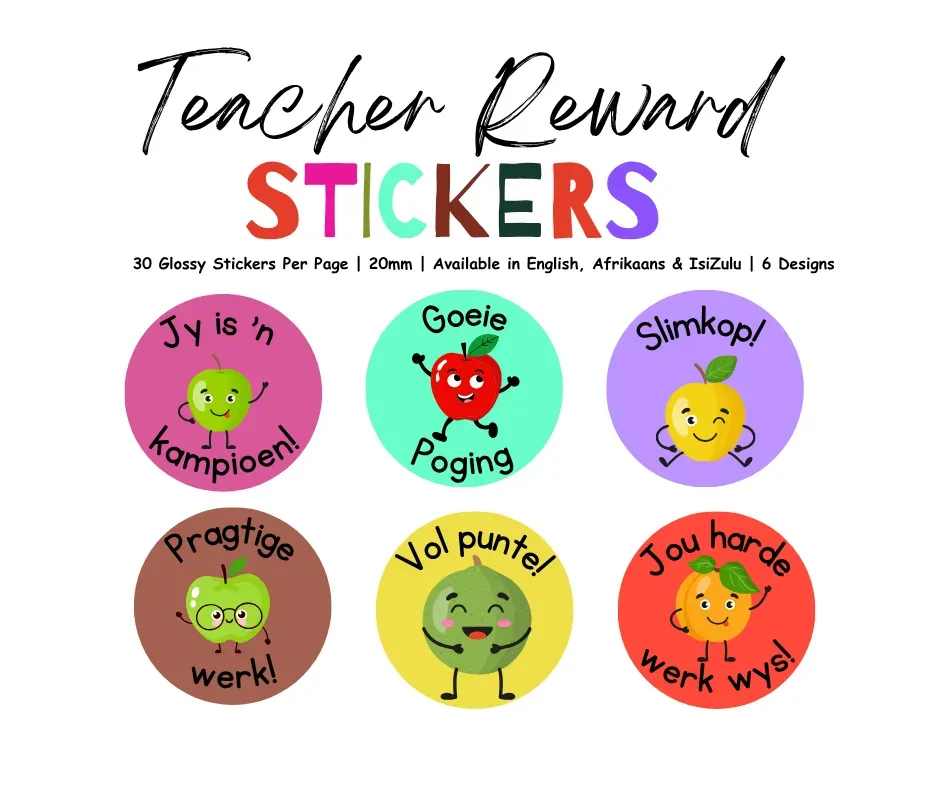 Teacher Reward Stickers - Apple Theme