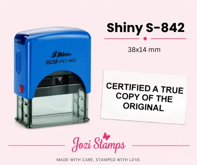 Shiny S-842 self-inking true copy stamp 38x14mm South Africa
