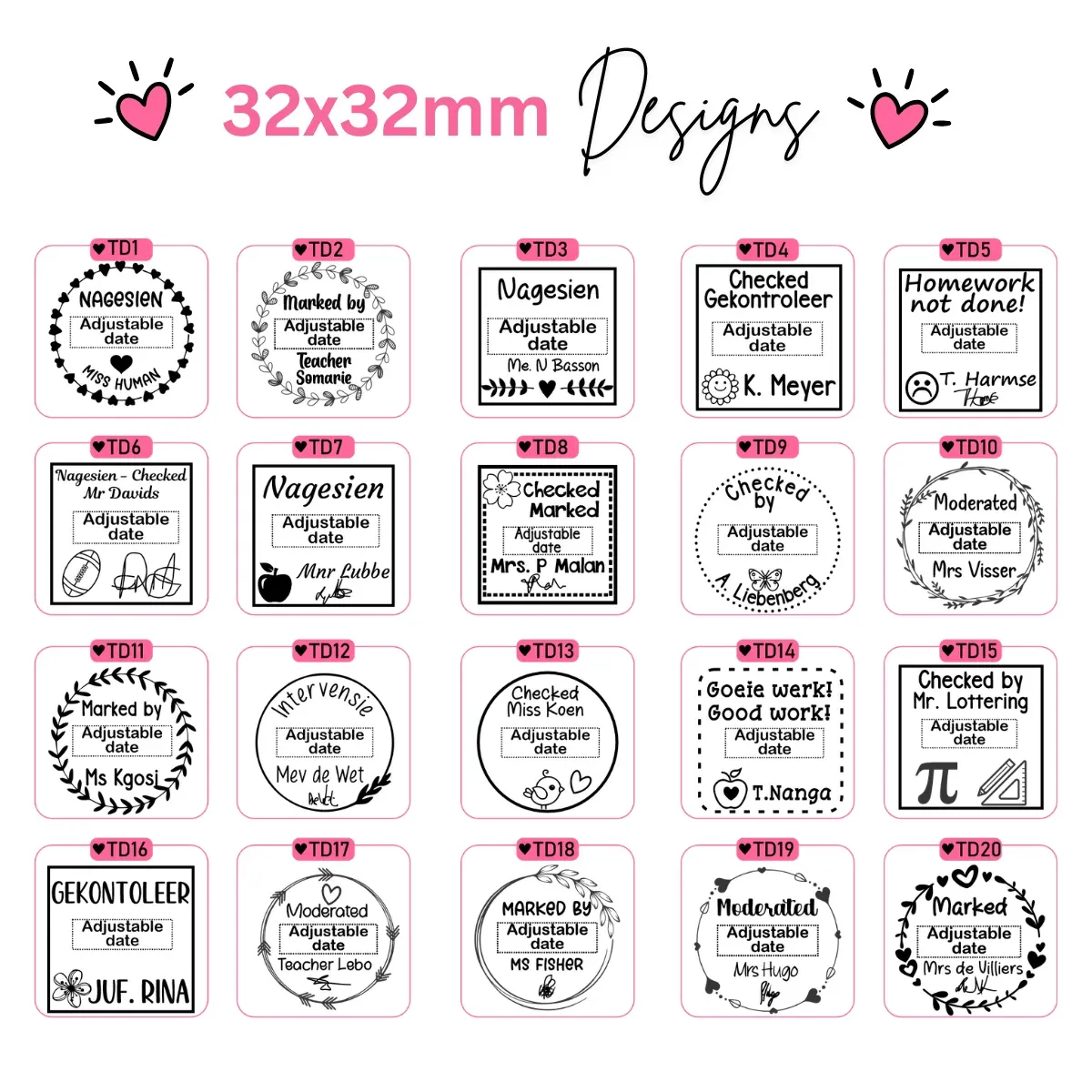 Shiny S-530D Teacher Date Stamps Designs Jozi Stamps webp