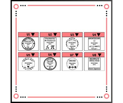 Shiny S-542D (42x42mm) Teacher Date Stamps