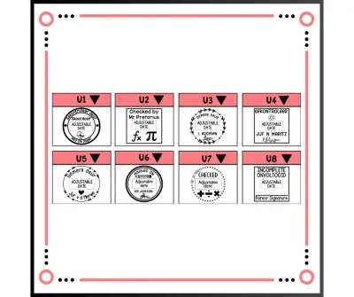Teacher Marked/Checked stamps with adjustable date