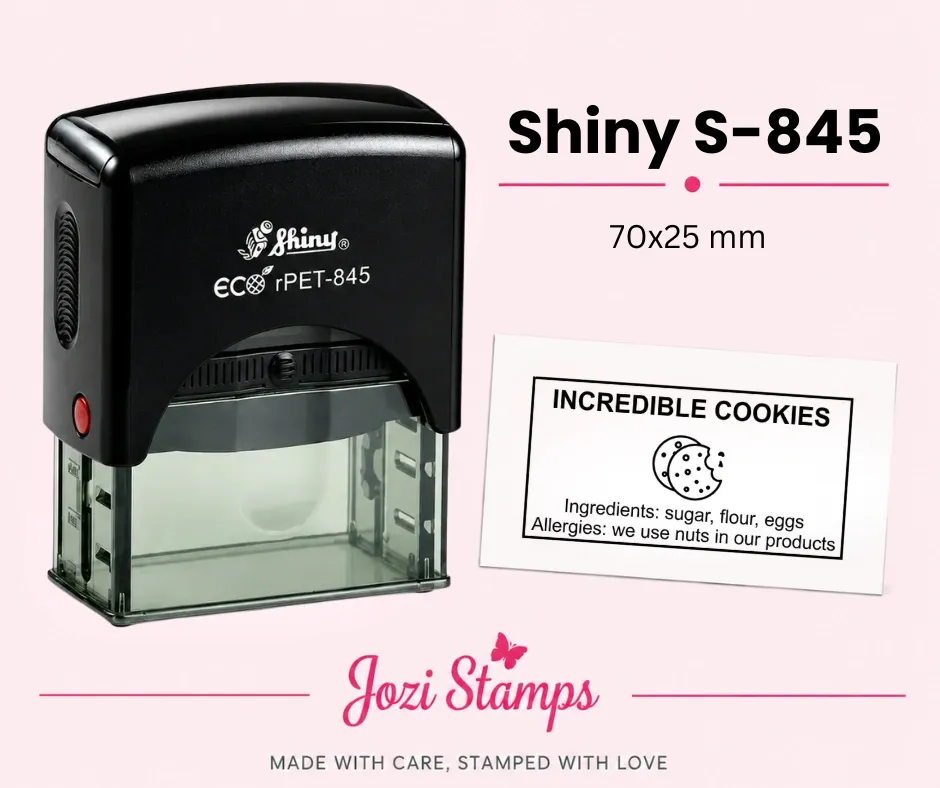 Shiny S-845 self-inking company stamp 70x25mm South Africa